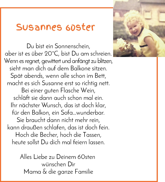 Glückwunschanzeige von Susanne  von Die Norddeutsche