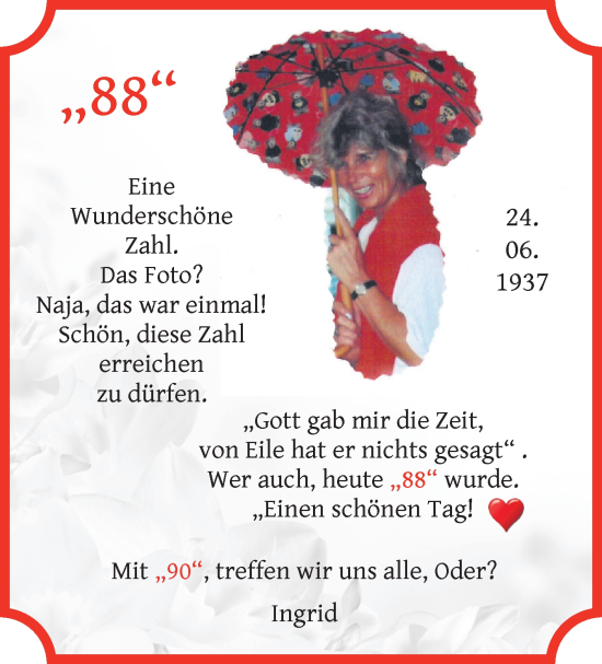 Glückwunschanzeige von Ingrid  von Wuemme Zeitung