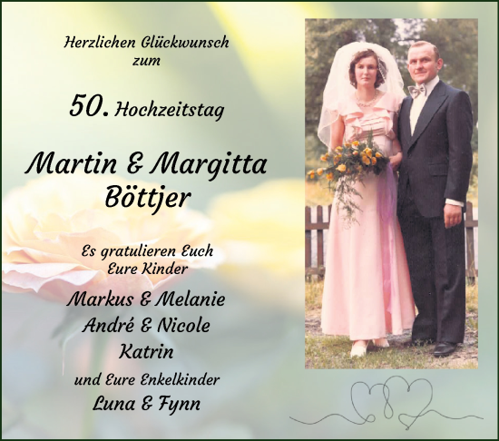 Glückwunschanzeige von Martin/Margitta Böttjer von Osterholzer Kreisblatt