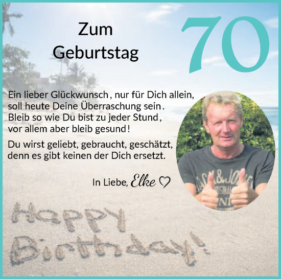 Glückwunschanzeige von Hans-Hermann Wrieden von Wuemme Zeitung