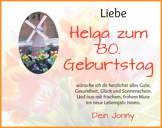 Glückwunschanzeige von Helga  von Die Norddeutsche