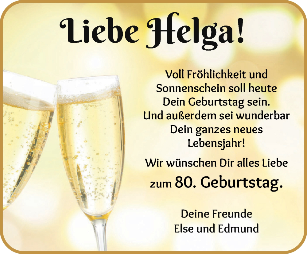 Anzeige für Helga Steier vom 07.08.2025 aus Die Norddeutsche