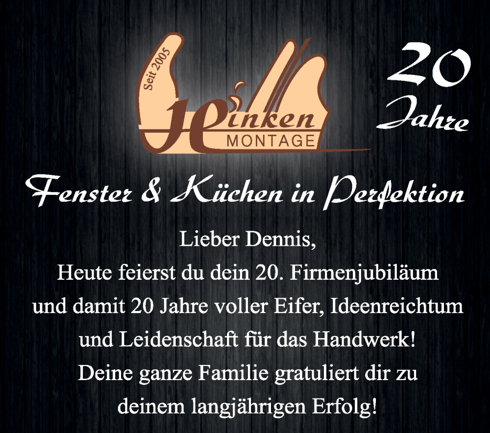 Anzeige für Dennis  vom 20.09.2025 aus Osterholzer Kreisblatt