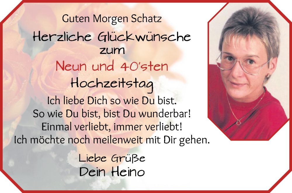 Anzeige für Frau Möck vom 24.09.2025 aus Osterholzer Kreisblatt
