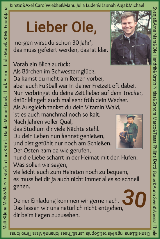 Glückwunschanzeige von Ole  von Wuemme Zeitung