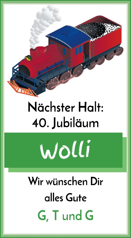 Glückwunschanzeige von Wolfgang Hahn von WESER-KURIER