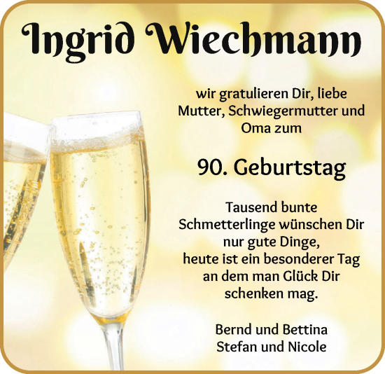 Glückwunschanzeige von   von WESER-KURIER