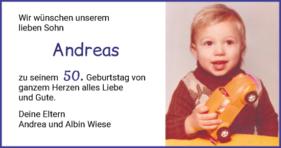 Glückwunschanzeige von Andreas Wiese von WESER-KURIER