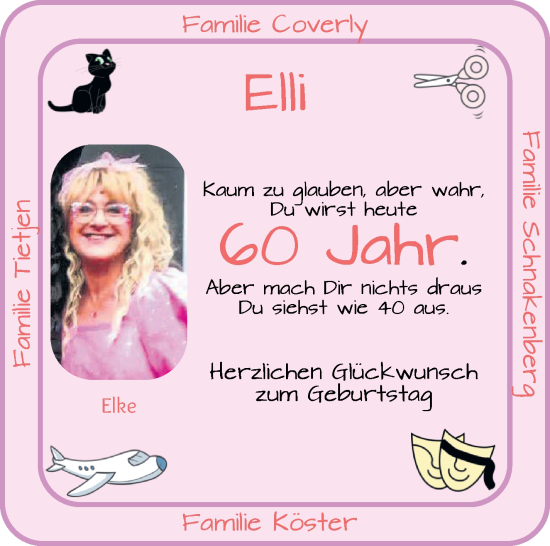 Glückwunschanzeige von Elke  von Wuemme Zeitung