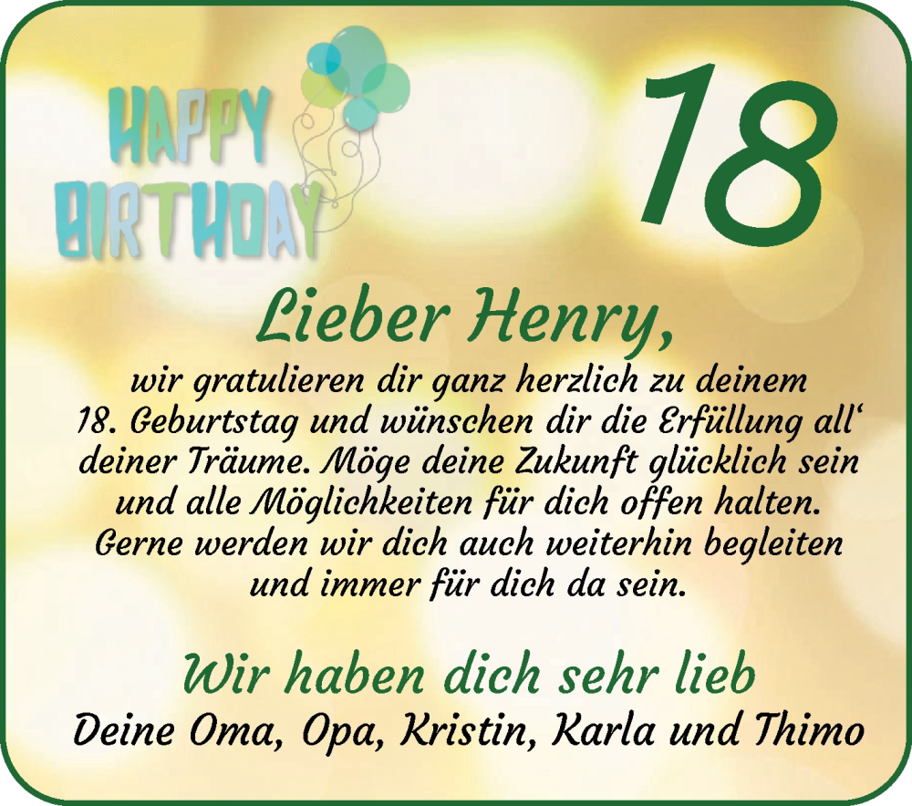 Anzeige für Henry Lazer vom 14.01.2026 aus WESER-KURIER